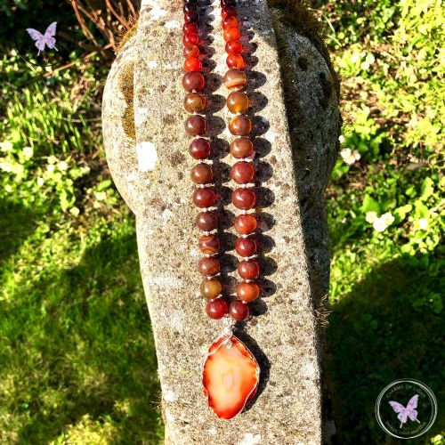 Agate Slice Beaded Necklace